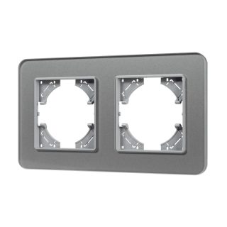 Рамка на 2 поста стеклянная Arlight FRM-OMALI-SFGS-2-GR 049710