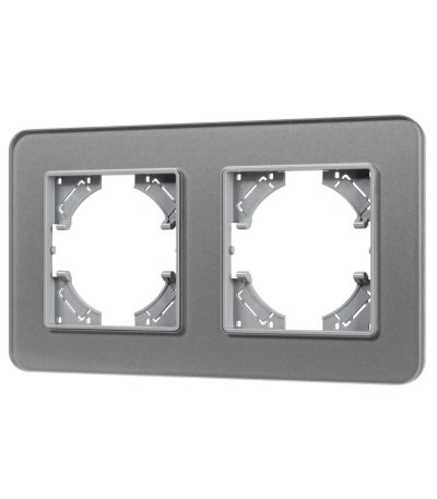 Рамка на 2 поста стеклянная Arlight FRM-OMALI-SFGS-2-GR 049710