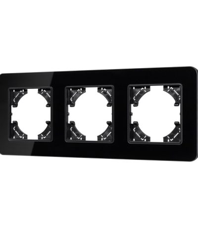 Рамка на 3 поста стеклянная Arlight FRM-OMALI-GS-3-BK 049697