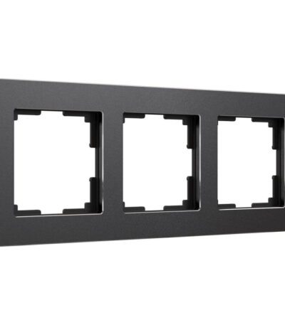 Рамка на 3 поста Werkel Platinum черный алюминий 4690389184482 W0032608