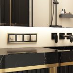 Рамка на 4 поста Werkel Baguette черный/латунь 4690389193323 W0042852 a062784