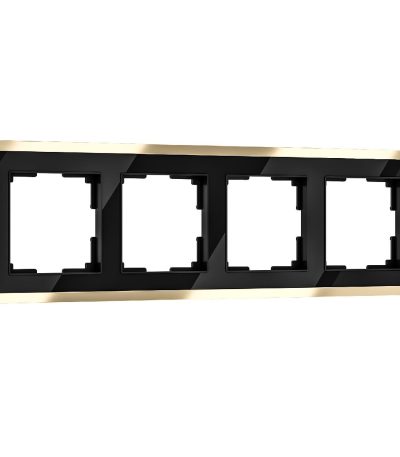 Рамка на 4 поста Werkel Baguette черный/латунь 4690389193323 W0042852 a062784