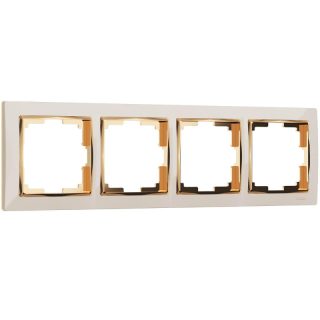 Рамка на 4 поста Werkel Snabb слоновая кость/золото W0041932 4690389160929