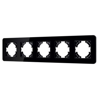 Рамка на 5 постов стеклянная Arlight FRM-OMALI-GS-5-BK 049705