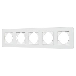 Рамка на 5 постов стеклянная Arlight FRM-OMALI-GS-5-WH 049704