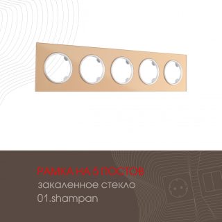 Рамка пятиместная Arte Milano 502.01-5.shampan