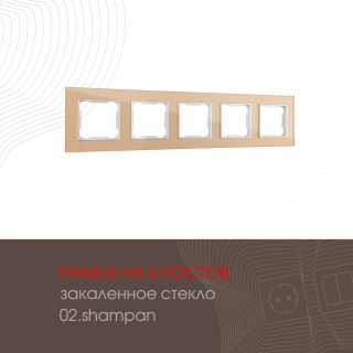 Рамка пятиместная Arte Milano 503.02-5.shampan