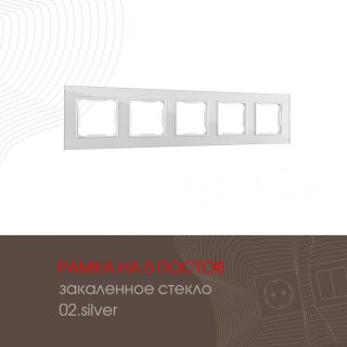 Рамка пятиместная Arte Milano 503.02-5.silver