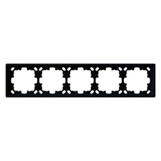 Рамка серия FD 5-постовая, цвет Черный матовый (soft touch) Jasmart FD1005PBM