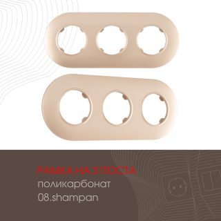 Рамка трехместная Arte Milano 502.08-3.shampan