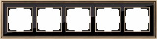 Рамка Werkel Palacio на 5 постов золото/черный WL17-Frame-05 4690389103780