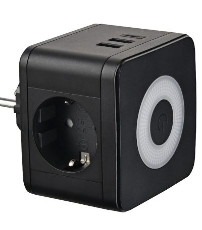 Разветвитель сетевой с выключателем Uniel S-GES2-16SBUC BLACK UL-00011246