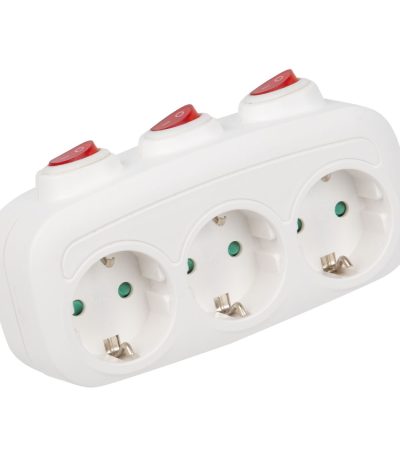 Разветвитель сетевой с выключателем Uniel S-GES3-16OB WHITE UL-00011239