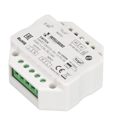Релейный модуль Arlight SMART-SWITCH-701-72-PS-IN (230V, 1x1.5A, ZB, 2.4G) 035308