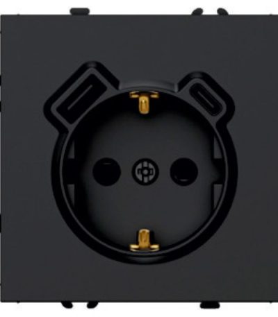 Розетка 1-местная з/ш с/з 16А + USB + Type C (механизм) Stekker Эмили 250В 20W черный уголь soft-touch RST16-5119-05