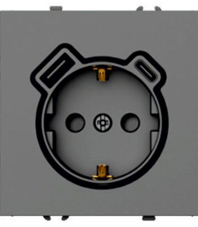 Розетка 1-местная з/ш с/з 16А + USB + Type C (механизм) Stekker Эмили 250В 20W платиново-серый soft-touch RST16-5119-10 50219