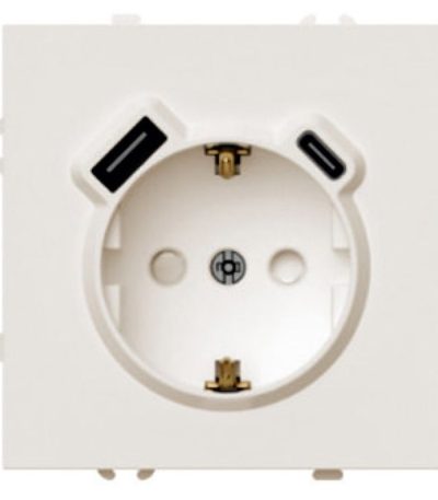 Розетка 1-местная з/ш с/з 16А + USB + Type C (механизм) Stekker Эмили RST16-5119-08 кашемир soft touch 50360