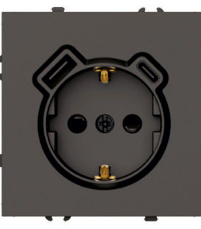 Розетка 1-местная з/ш с/з 16А + USB + Type C (механизм) Stekker Эмили RST16-5119-09 антрацит soft touch 50361