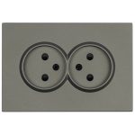 Розетка 2-местная с защитной шторкой Stekker Эмили б/з 250В 16А RST10-5116-09 антрацит soft touch 49929