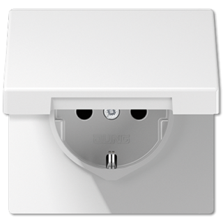 Розетка 2K+З cо шторками и крышкой Jung LS1520KIKLWW