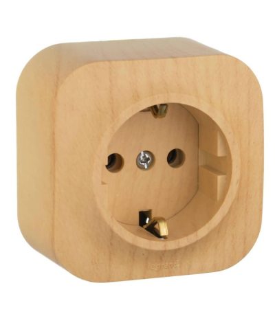 Розетка 2К+З Legrand Quteo 16A 250V с/з дерево 782271