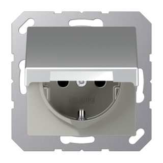 Розетка 2K+З с крышкой Jung A1520BFKLAL