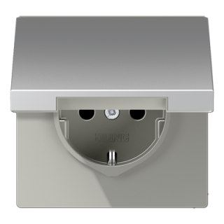 Розетка 2K+З с крышкой Jung AL1520KL