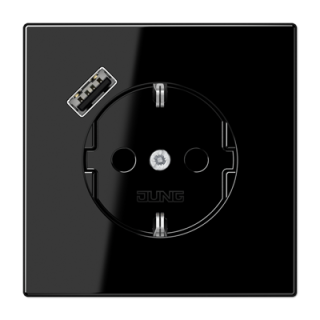 Розетка 2K+З USB Typ A Jung LS1520-18ASW