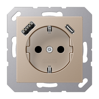 Розетка 2K+З USB Typ AC Jung A1520-15CACH