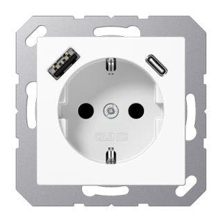 Розетка 2K+З USB Typ AC Jung A1520-15CAWW