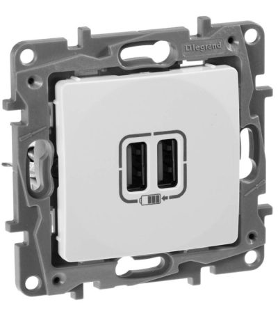 Розетка 2хUSB Legrand Etika белая 672294