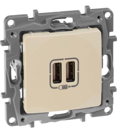 Розетка 2хUSB Legrand Etika слоновая кость 672394