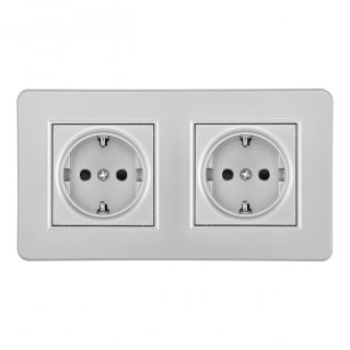 Розетка Arte Milano SET16-2-40-1x2 silver