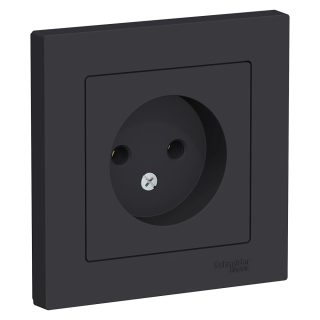 Розетка б/з, 16А Systeme Electric AtlasDesign Карбон ATN001040