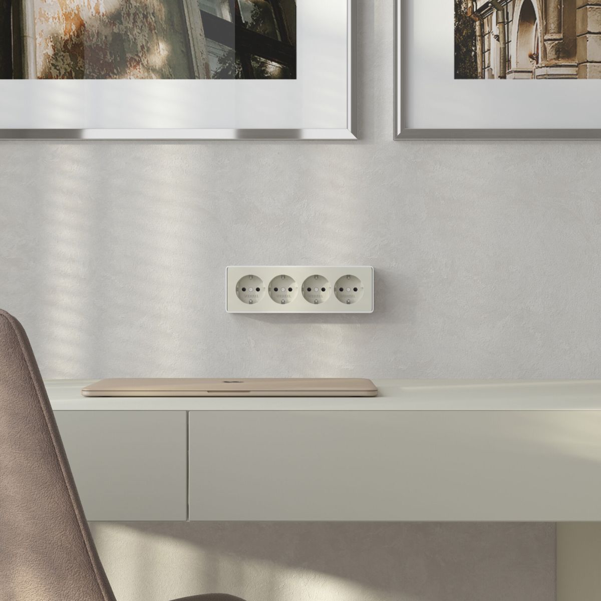 Розетка четверная с заземлением и шторками Werkel Gallant (слоновая кость) W5072204 4690389217999 a071253