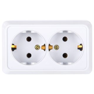 Розетка двойная 2П+3 General Альфа 477009