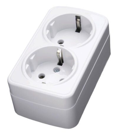 Розетка двойная Feron Stekker с/з 16A 250V белый PST1650220 39034