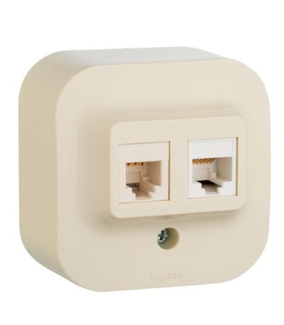 Розетка двойная RJ11+RJ45 Legrand Quteo 782251