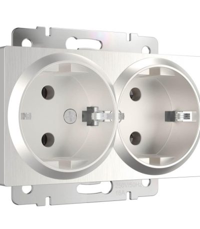 Розетка двойная с заземлением Werkel перламутровый рифленый W1172013 4690389161070