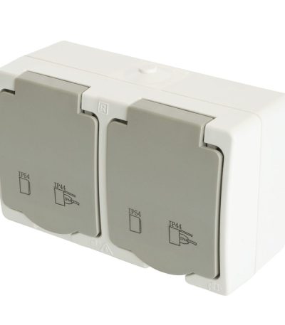 Розетка двухместная с крышкой Stekker PST16-22-54 Велена 49730