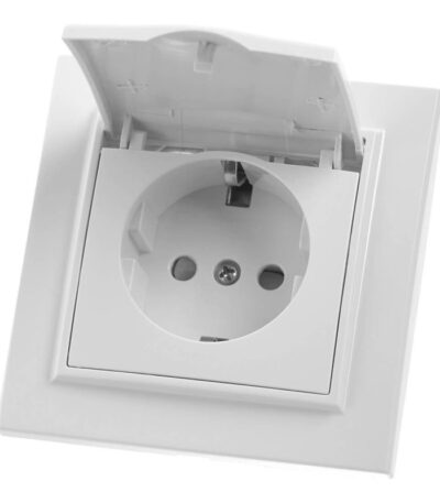 Розетка Feron Stekker Эрна с/з 16A 250V с крышкой белый PST16901201 39052