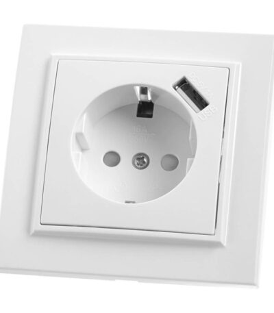 Розетка Feron Stekker Эрна с/з 16A 250V USB белый PST16901101 39051