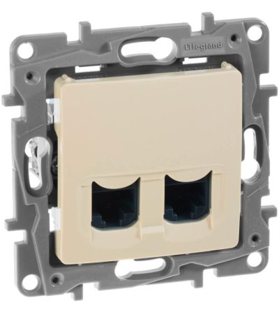 Розетка компьютерная 2хRJ45 Legrand Etika 6 кат UTP слоновая кость 672354