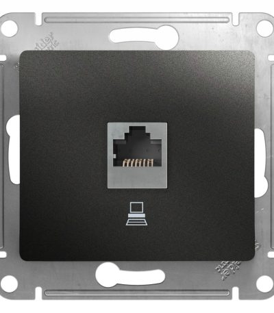 Розетка компьютерная RJ45 кат.5E Systeme Electric Glossa Антрацит GSL000781K