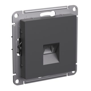 Розетка компьютерная RJ45, кат. 6A, Systeme Electric AtlasDesign Базальт ATN001486