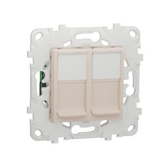 Розетка компьютерная RJ45X2 Schneider Electric Unica New Cat. 5е UTP NU542044