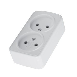 Розетка накладная 2-местная Stekker Basic PST10-502-20 50075