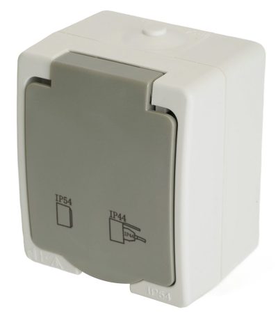 Розетка одноместная с крышкой Stekker PST16-21-54 Велена 49727