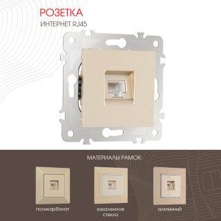 Розетка RJ45 Arte Milano 203.45-1.shampan