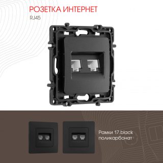 Розетка RJ45 Arte Milano 217.45-2.black